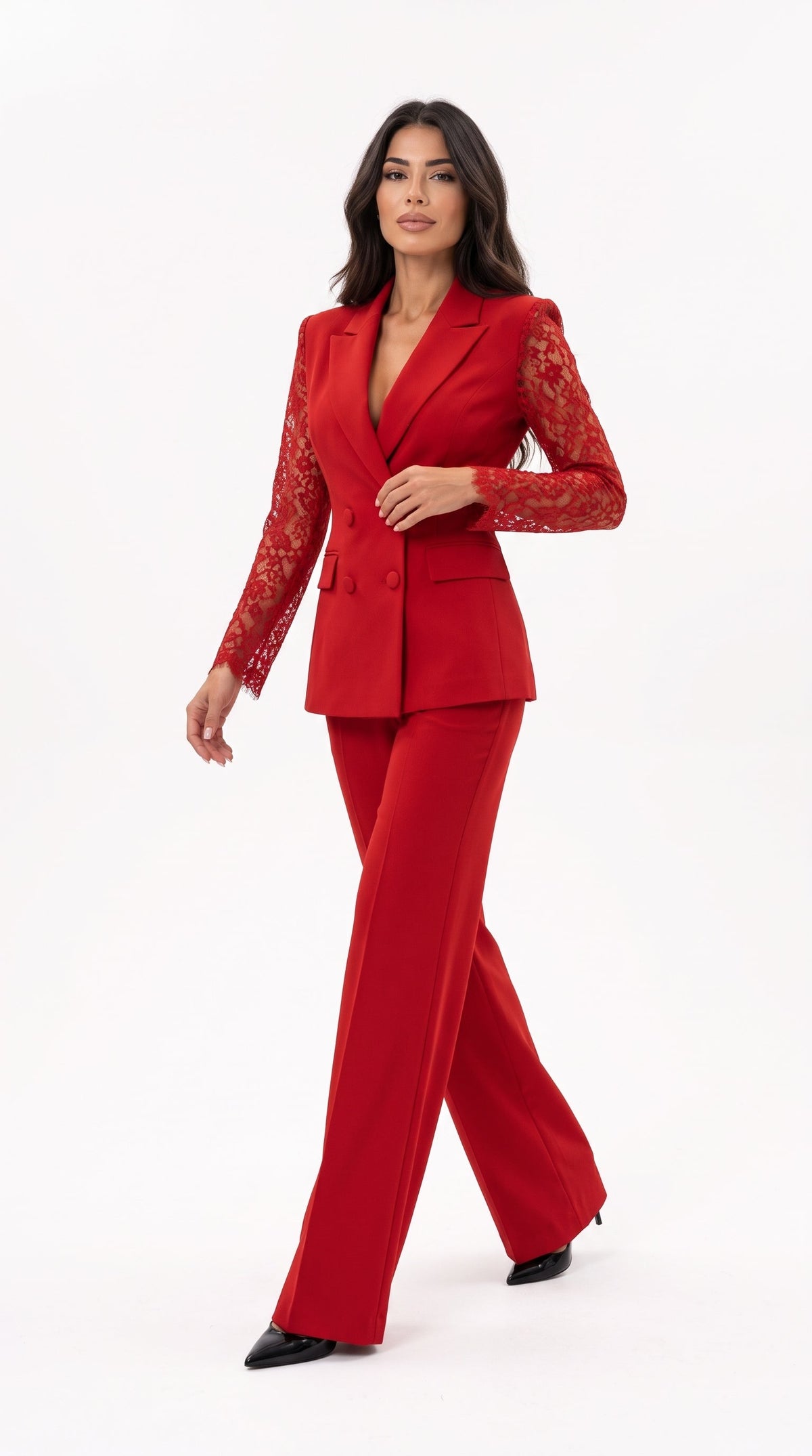 Completo Blazer e Pantaloni a Gamba Larga