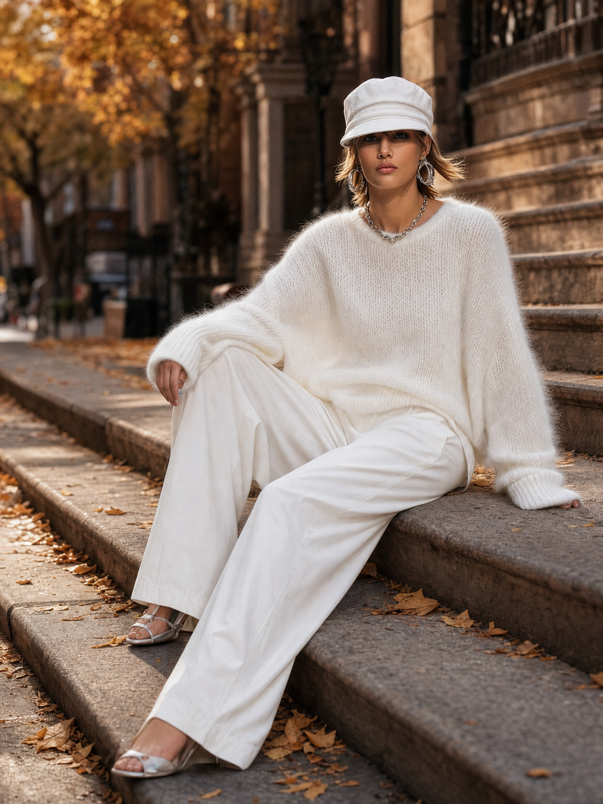 Maglione donna girocollo in maglia morbida a vestibilità comoda
