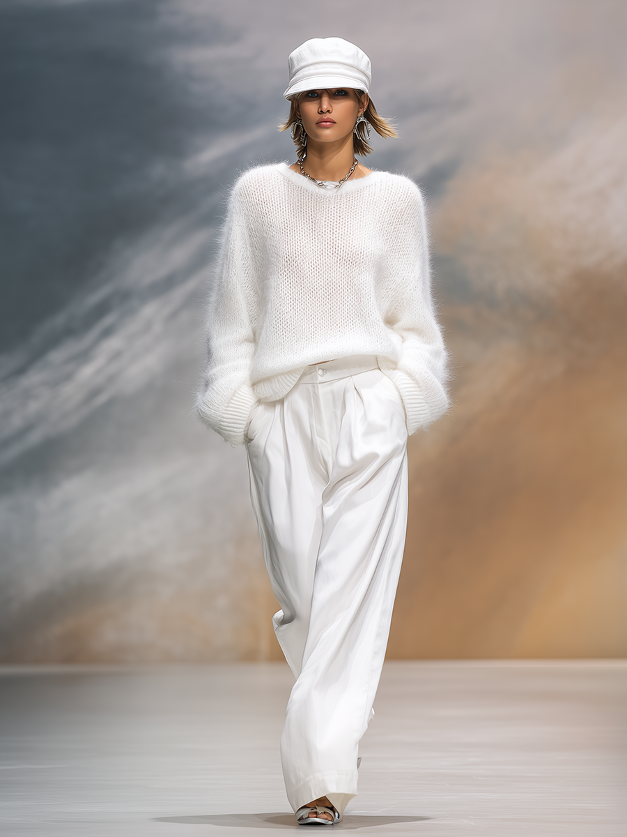 Maglione donna girocollo in maglia morbida a vestibilità comoda