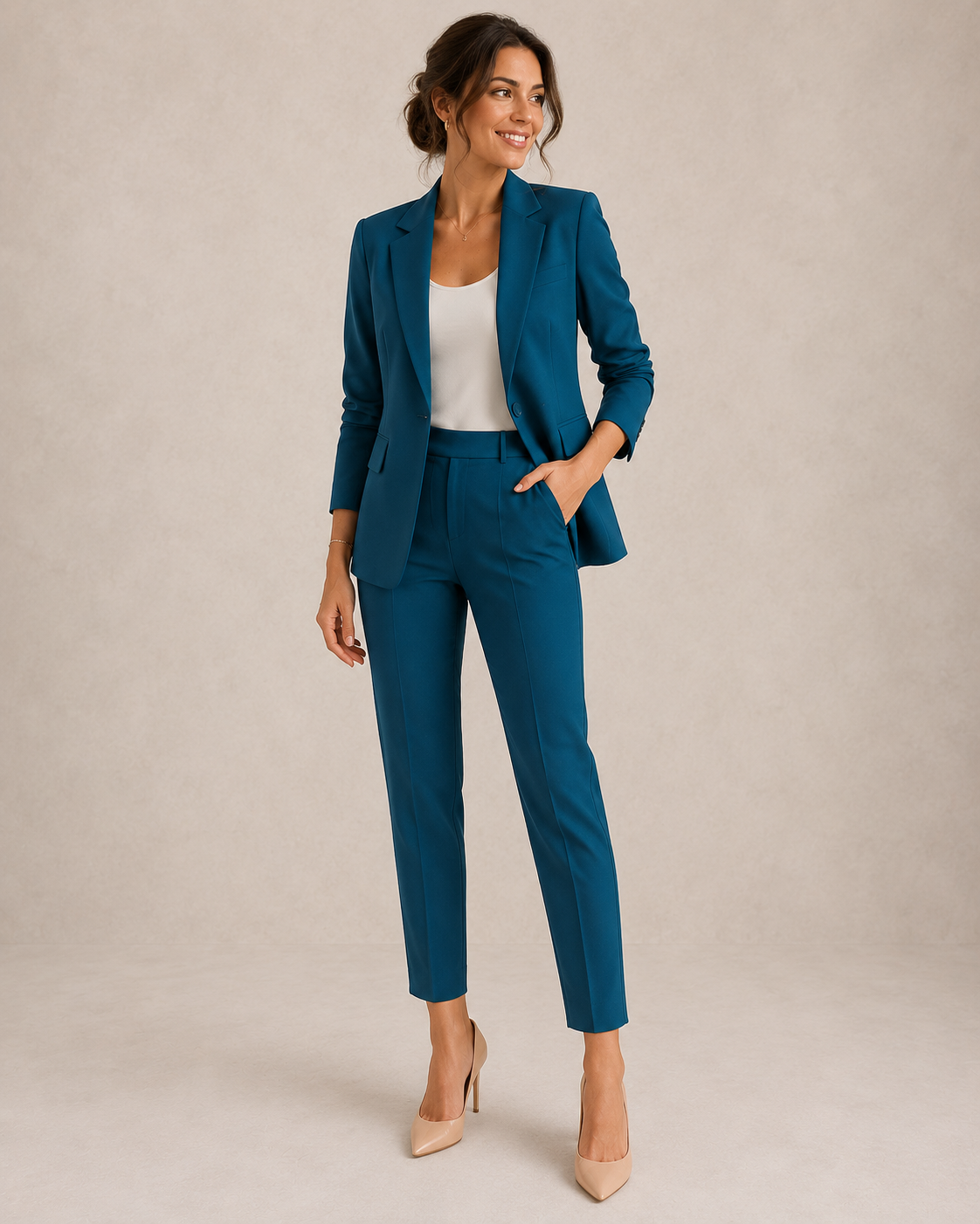 Completo Donna Sartoriale con Blazer e Pantaloni a Sigaretta