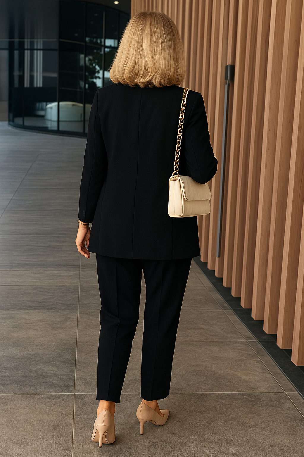 Completo Donna Elegante con Blazer e Pantaloni Palazzo