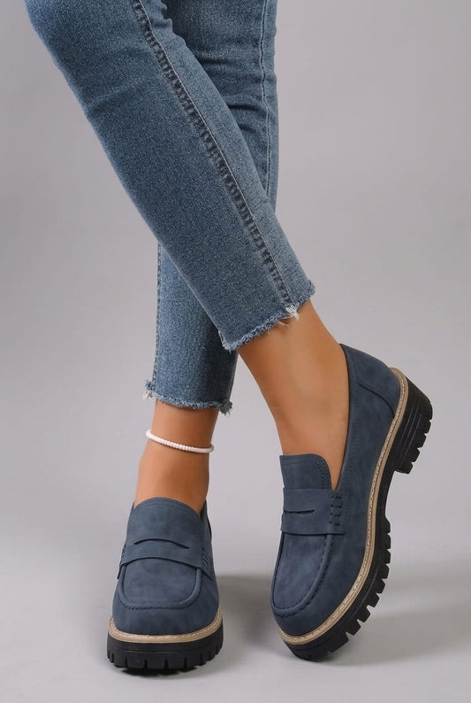 Mocassini Donna con Plateau in Stile College