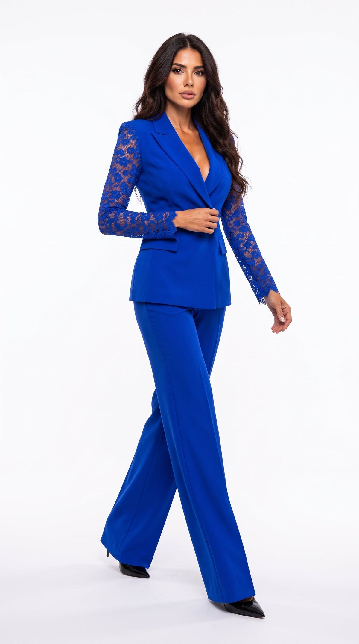 Completo Blazer e Pantaloni a Gamba Larga