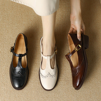 Scarpe Mary Jane Donna con Cinturino e Tacco Basso