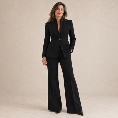 Completo Donna Sartoriale con Blazer e Pantaloni a Gamba Larga