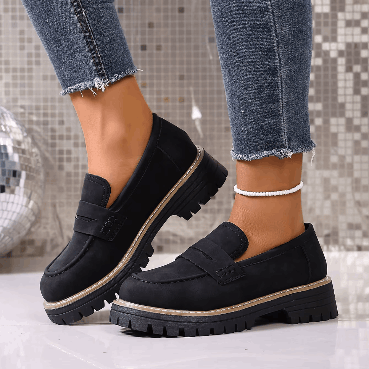 Mocassini Donna con Plateau in Stile College