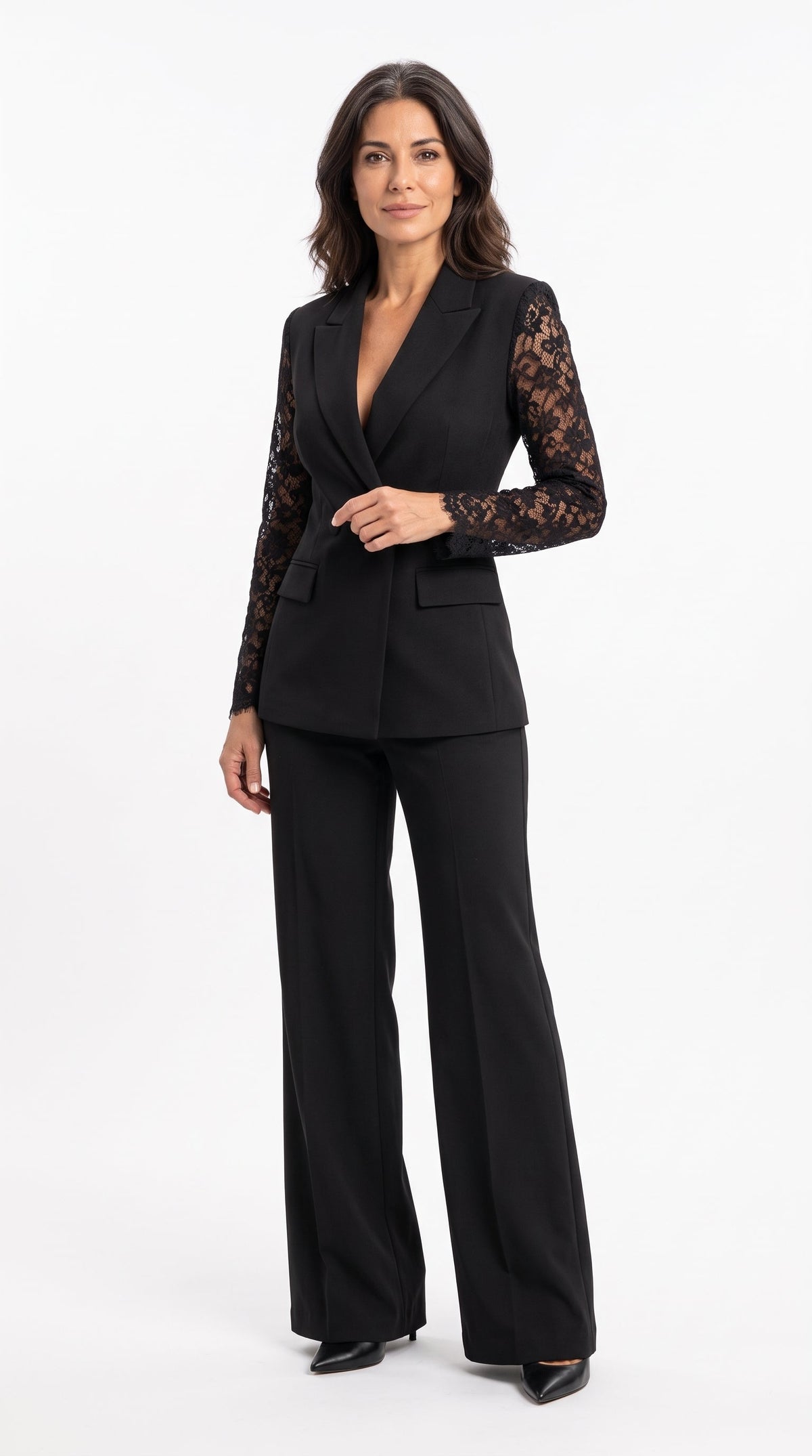 Completo Blazer e Pantaloni a Gamba Larga