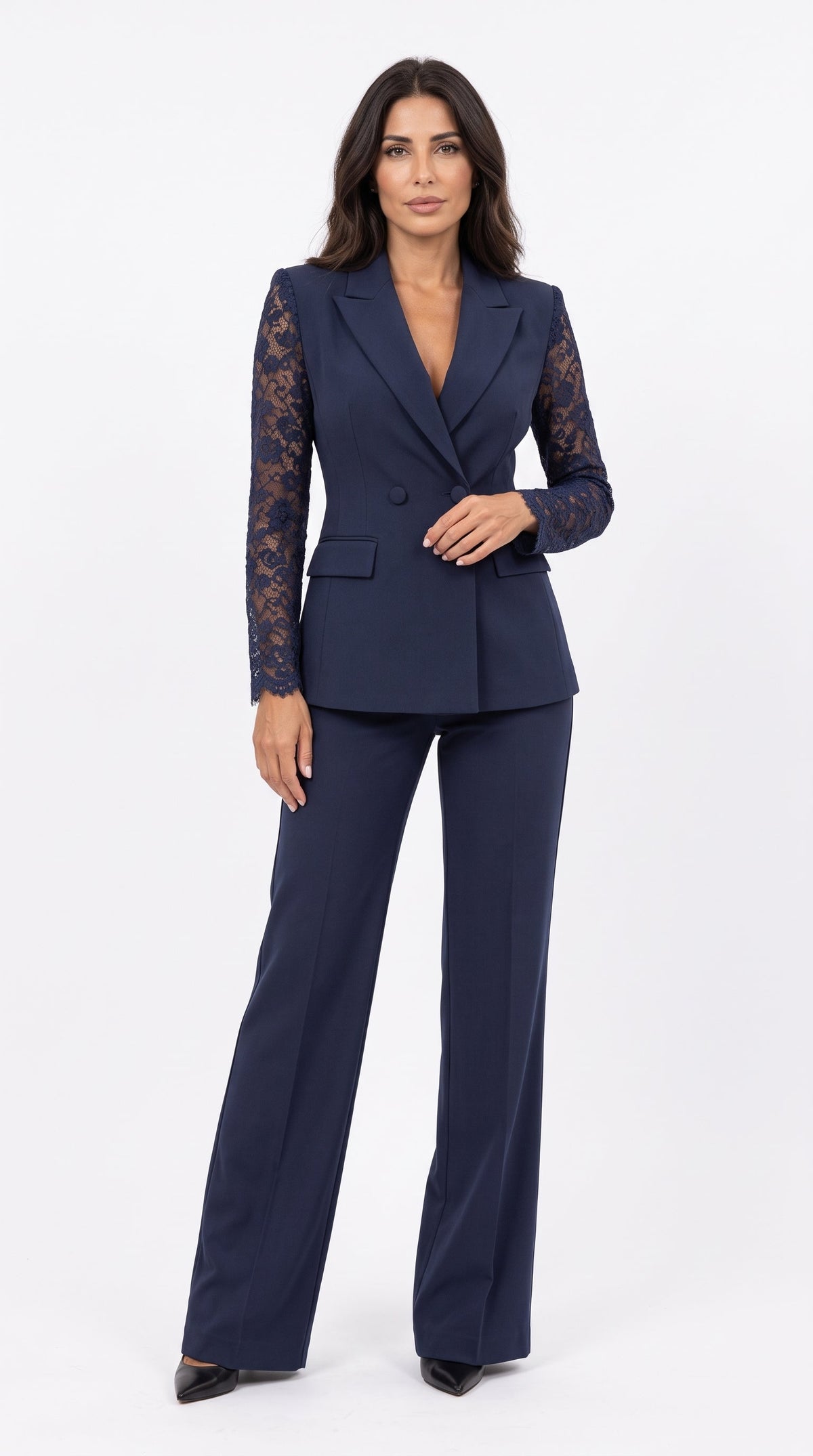 Completo Blazer e Pantaloni a Gamba Larga