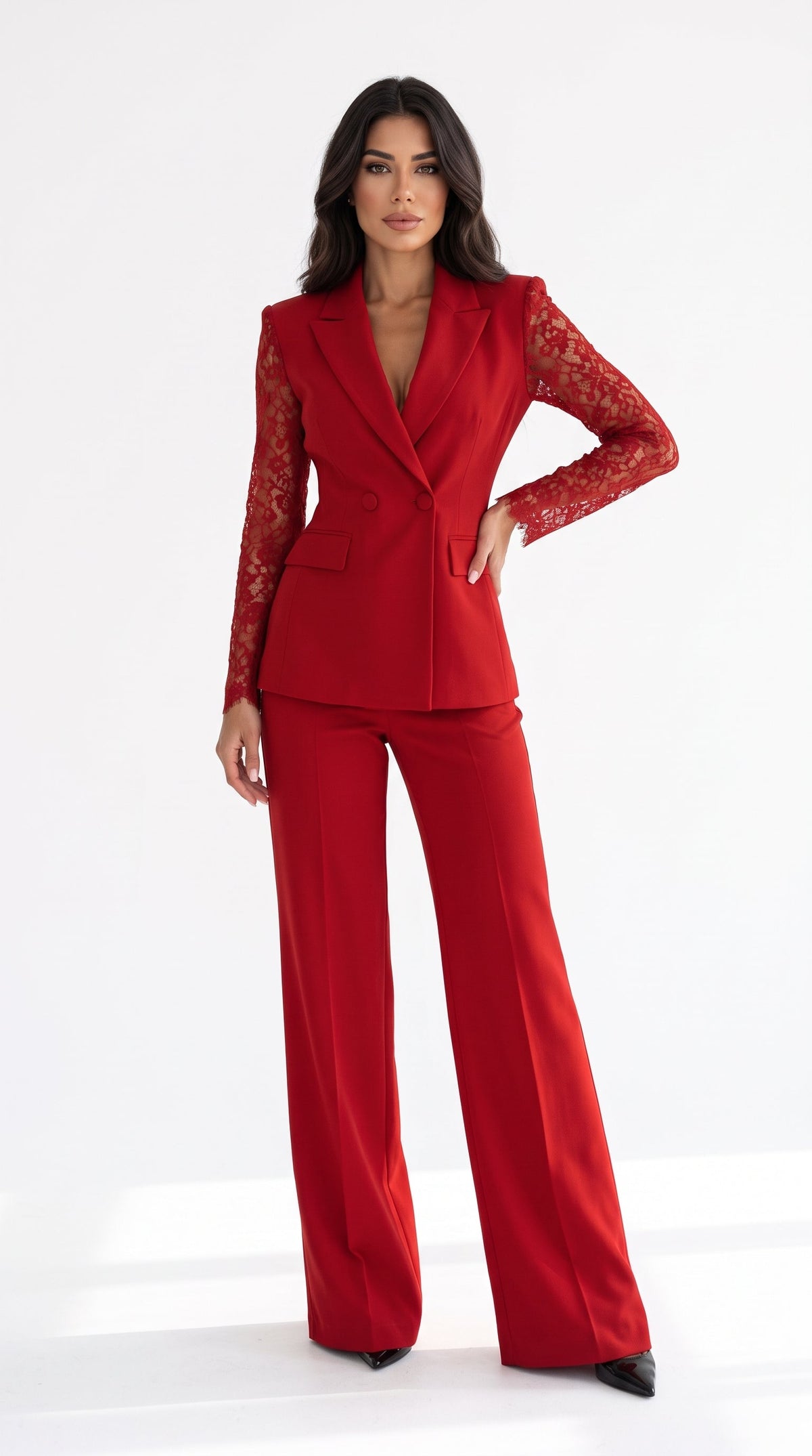 Completo Blazer e Pantaloni a Gamba Larga